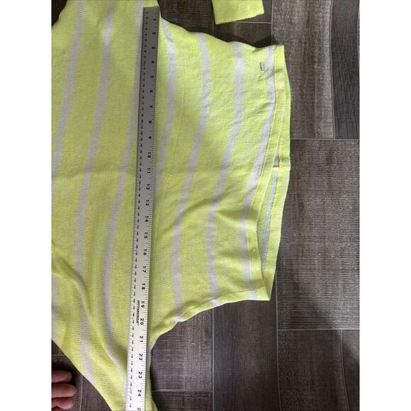 Aeropostale Crop‎ Top Sweater Lime Green And White Stripes - Picture 5 of 6